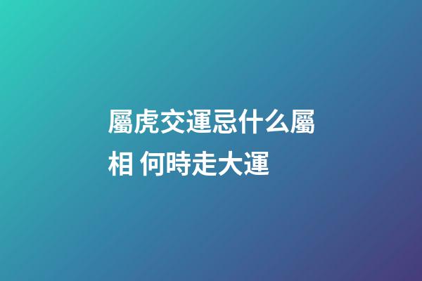 屬虎交運忌什么屬相 何時走大運